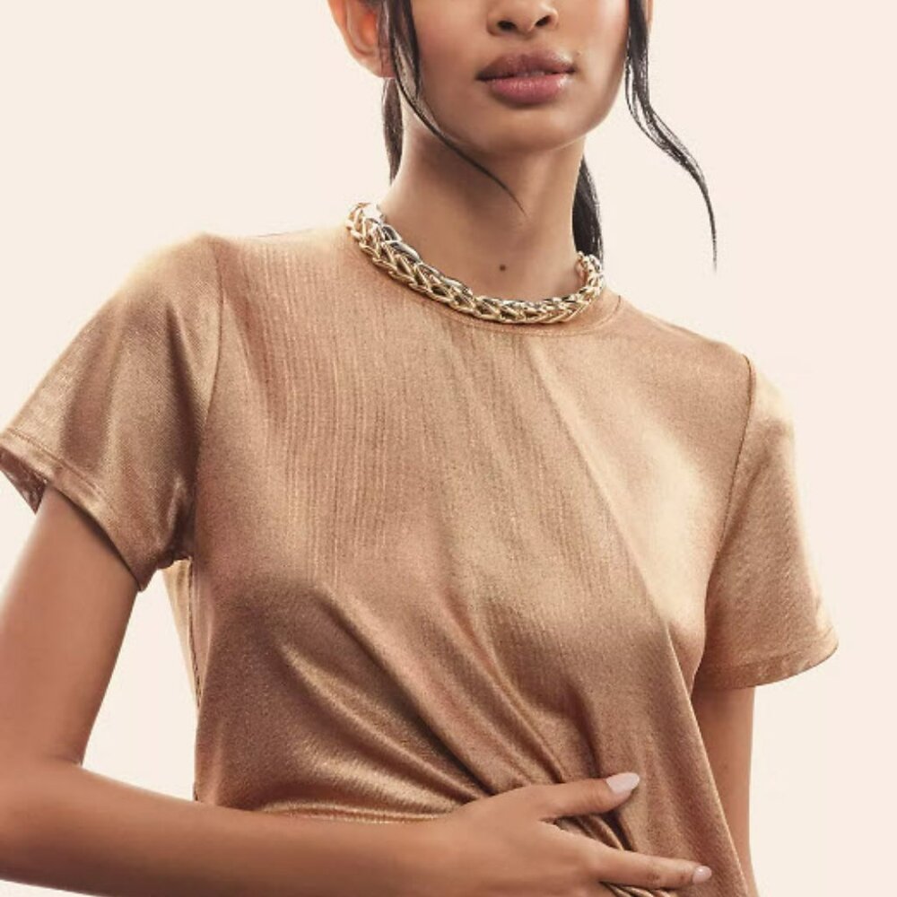 GOLD Porridge Shine Glam Tee *NEW* Size L